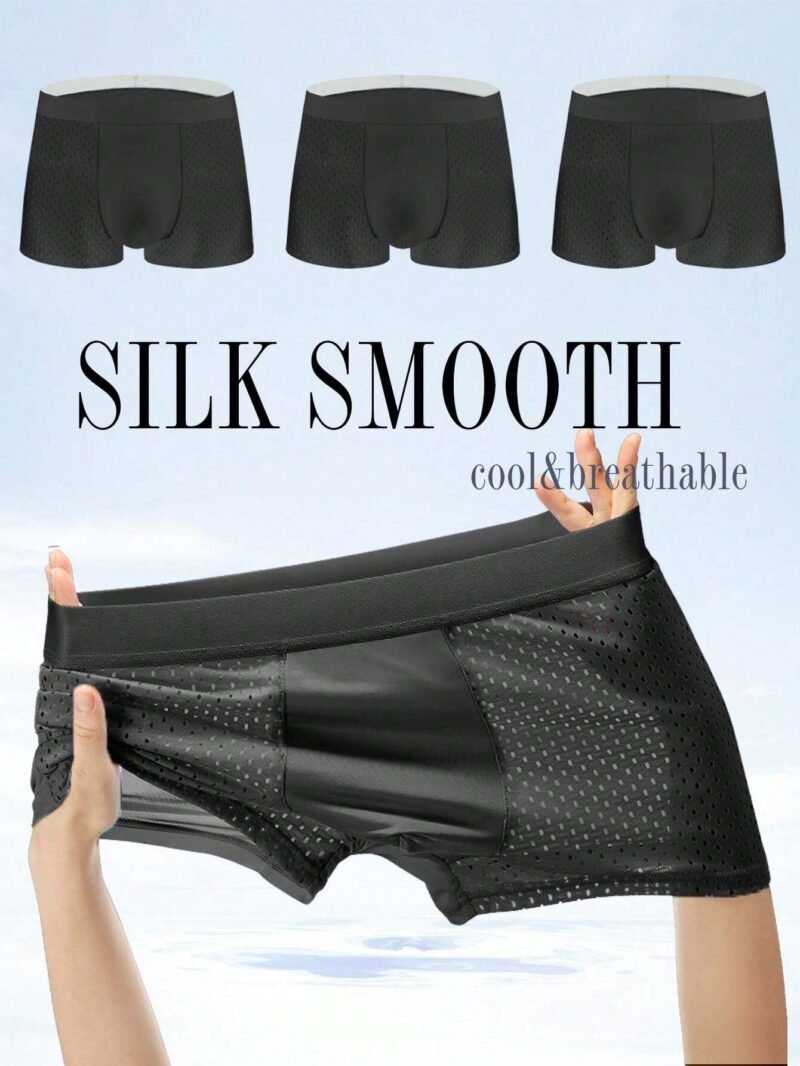 Ice Silk Breathable Solid Color Boxer Briefs