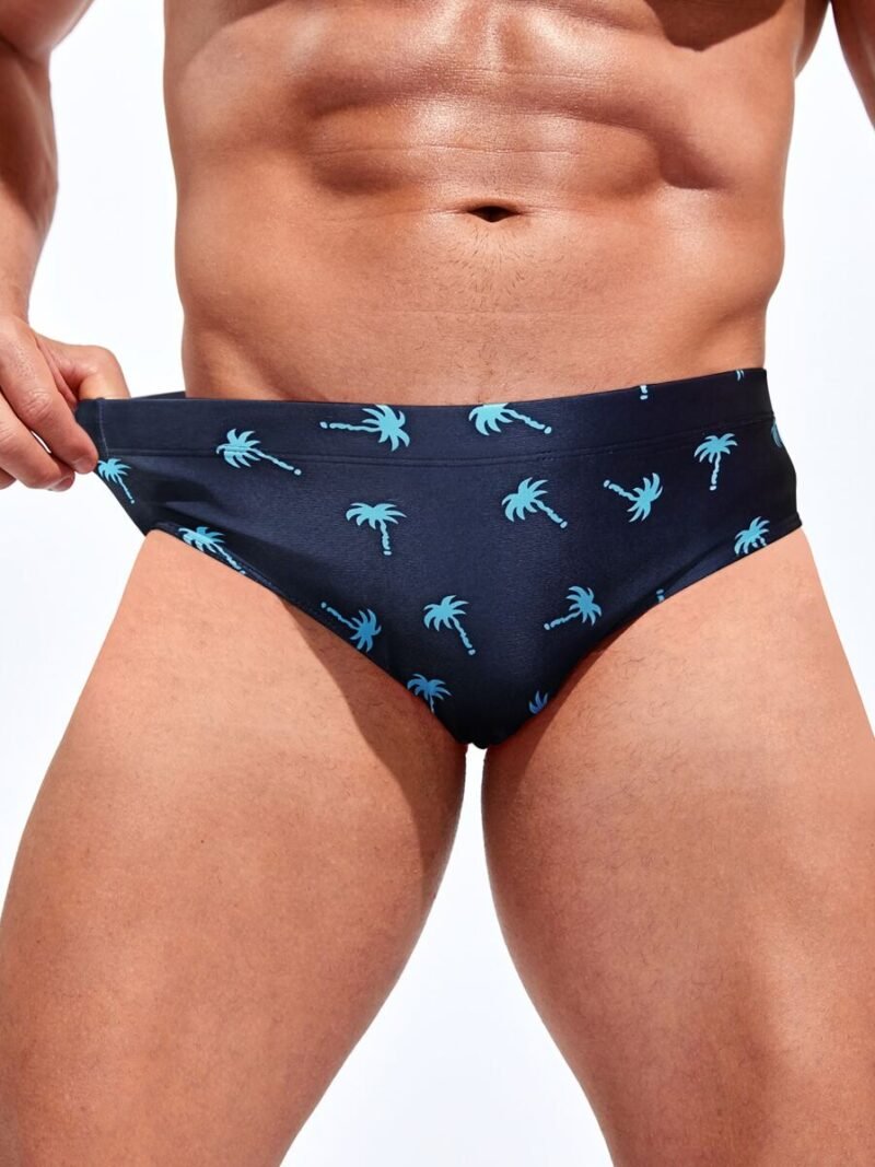 Men Beach Vacation Tropical Print Swim