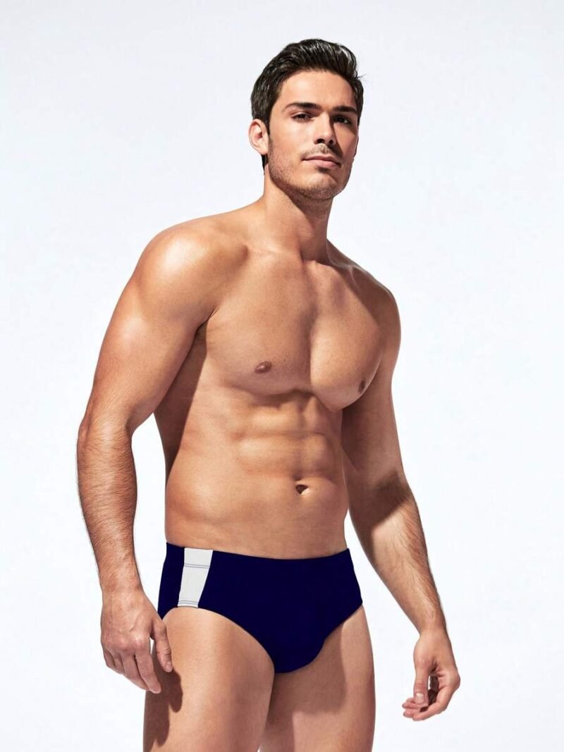 Men's Holiday Beach Contrast Color Block Trunks