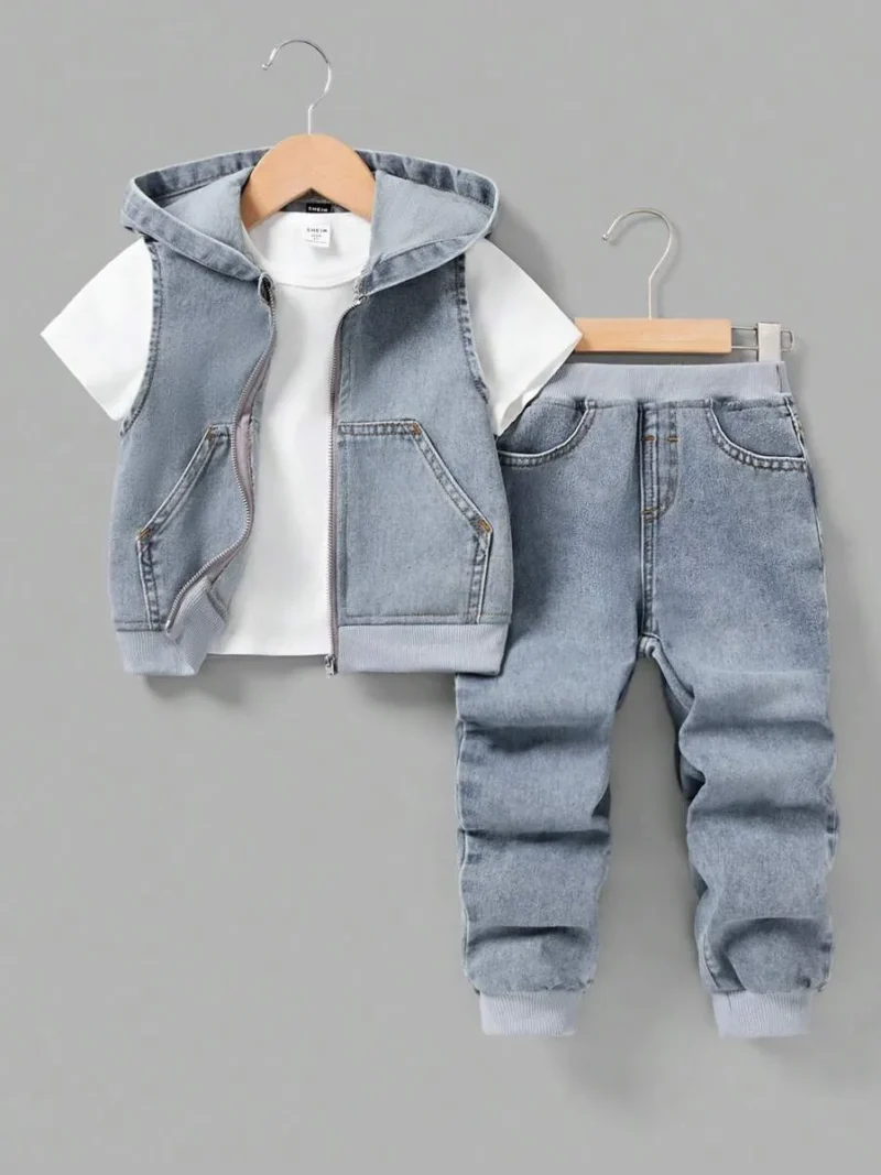 Sleeveless Vest & Ribbed Elastic Waist Jogger Pants