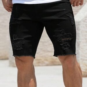 Ripped Frayed Raw Hem Denim Shorts