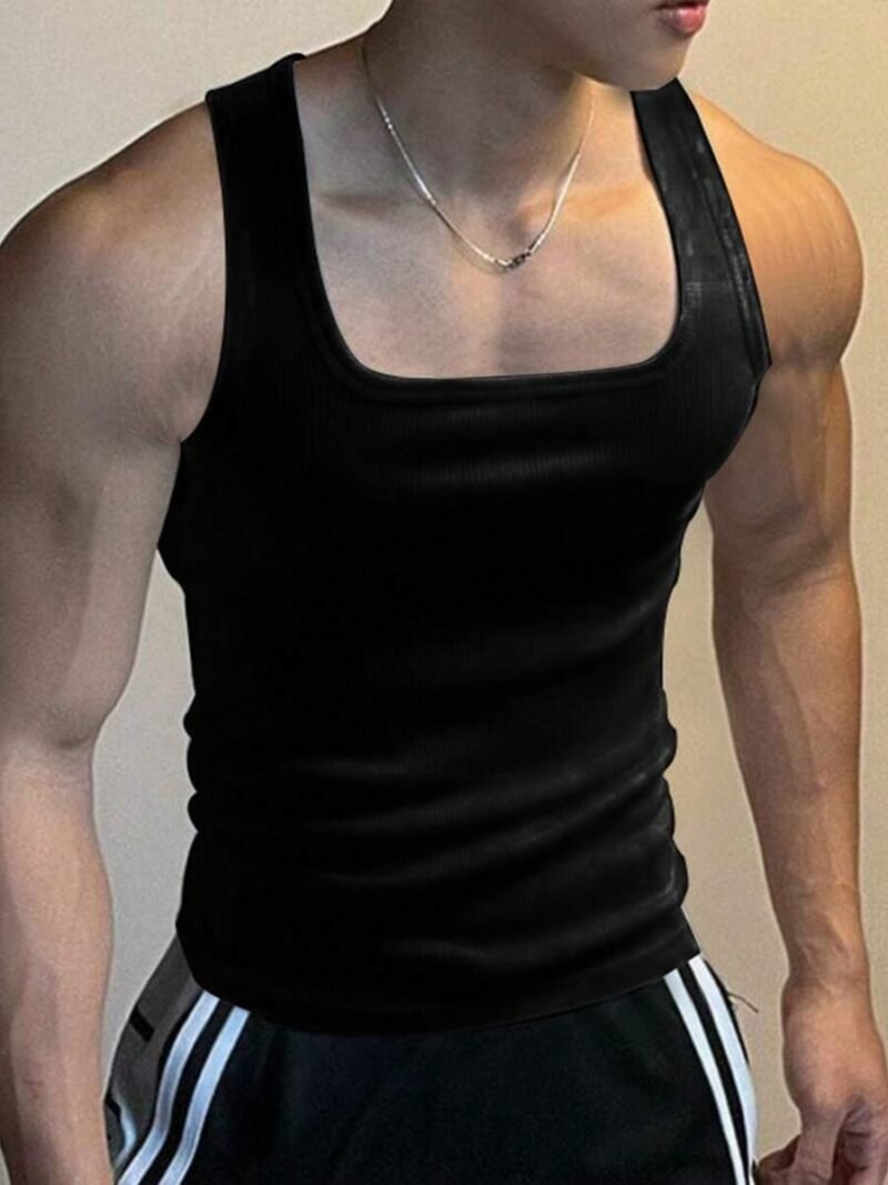 Solid Color Square Neck Casual Versatile Vest