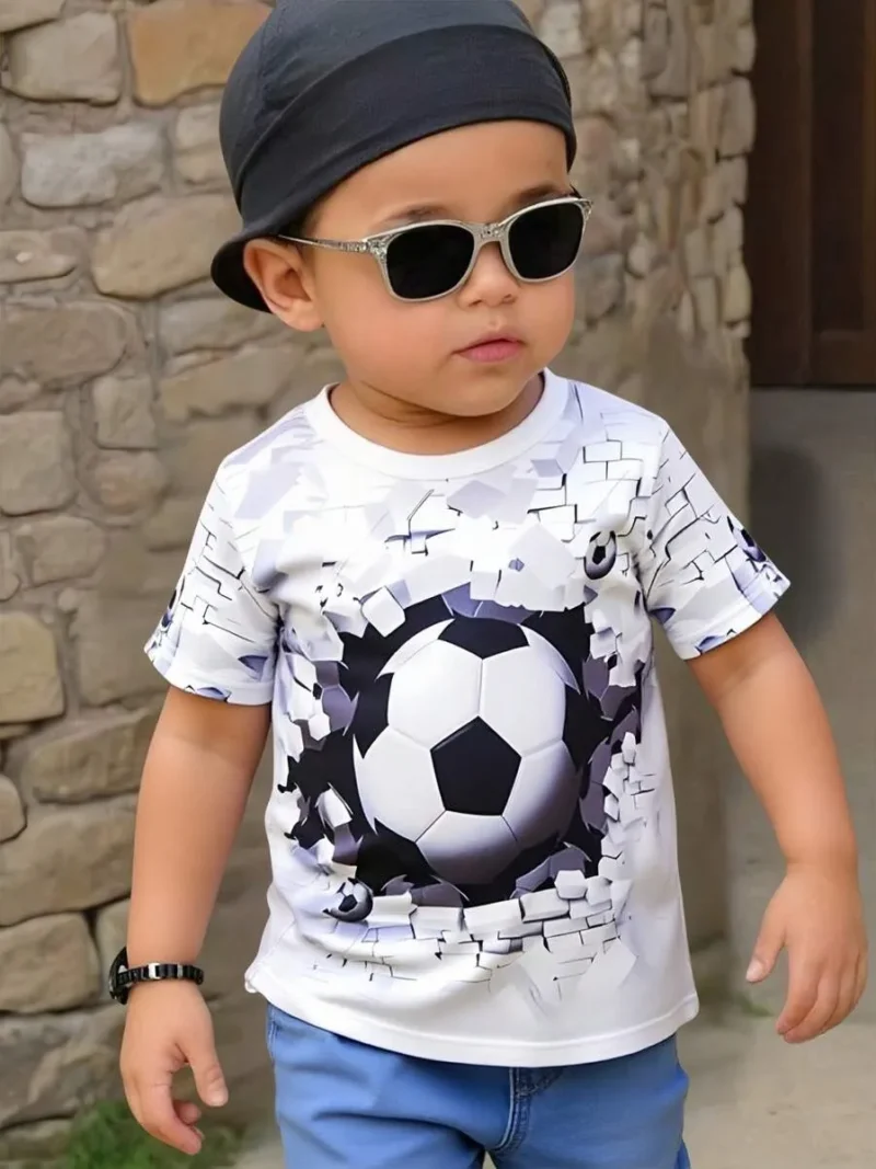 Soccer Printed Short Sleeve T Shirt