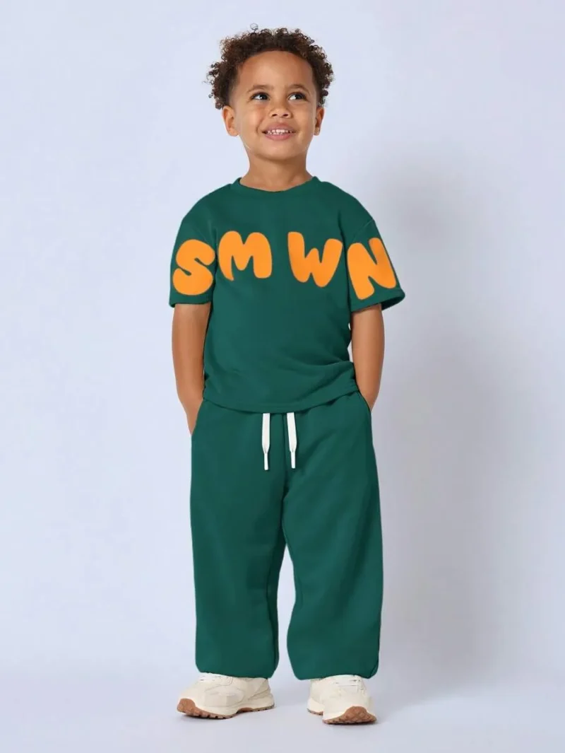 Drawstring Sweatpants Smwn Letter Print Outfit Active Wear