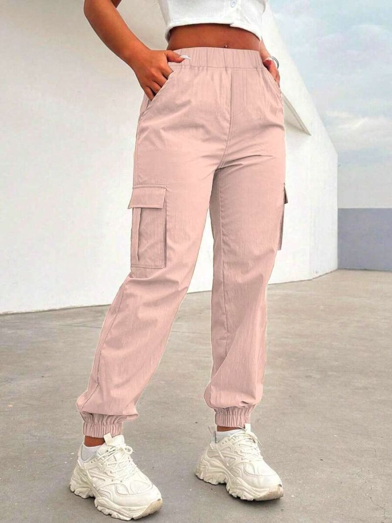 Straight Leg Drawstring Pocket Cargo Pants
