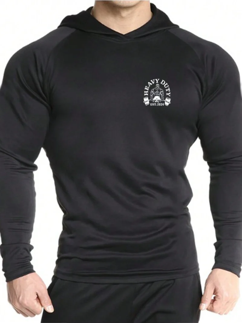 Letter Print Hooded Long Sleeve Pullover Sweatshirt