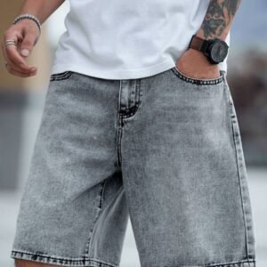 Summer Baggy Light Grey Denim Shorts