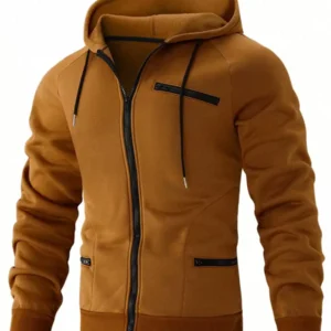 Thermal Lined Sweatshirt Plain Long Sleeve Zipper