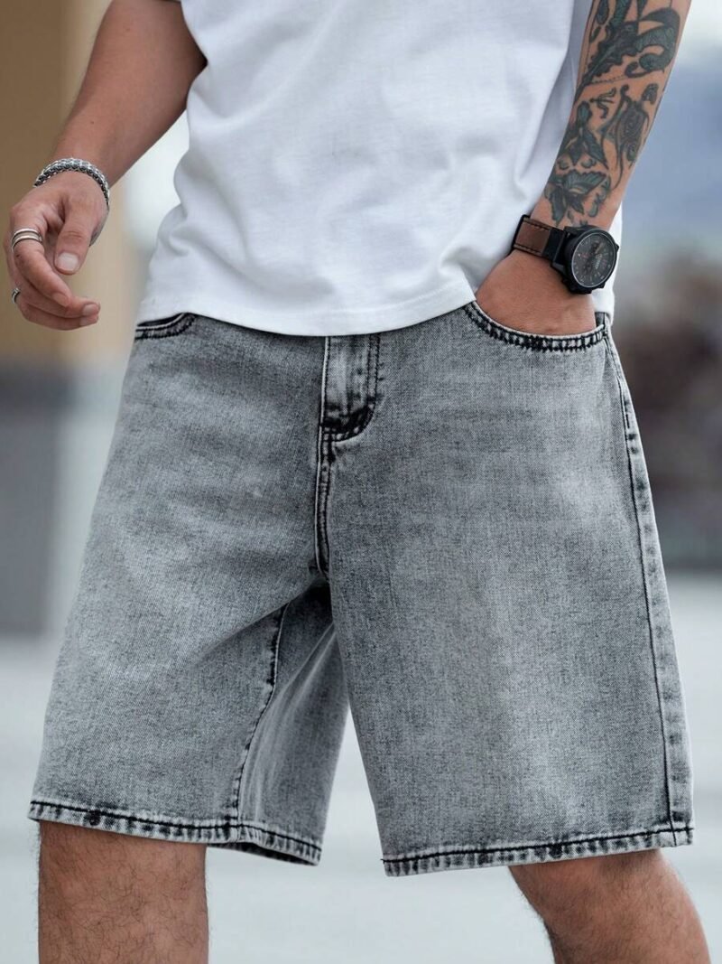 Summer Baggy Light Grey Denim Shorts