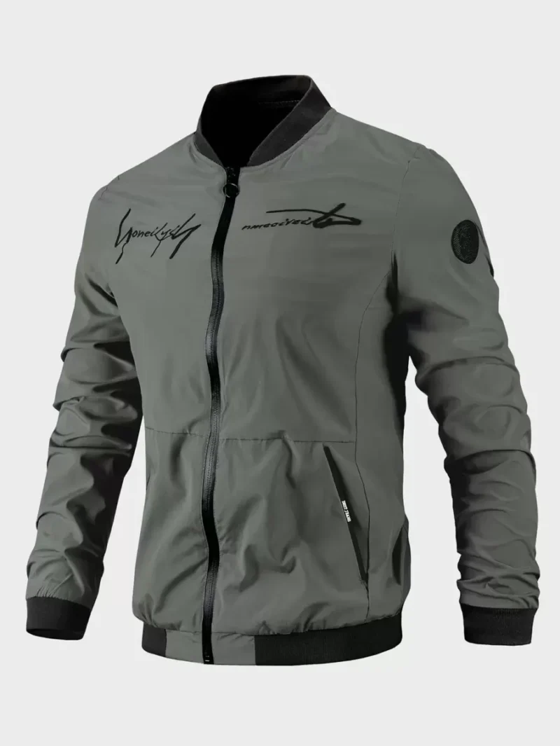 Hypemode Men Letter Embroidery Bomber Jacket