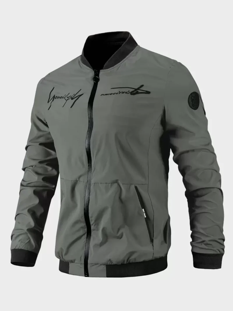 Hypemode Men Letter Embroidery Bomber Jacket
