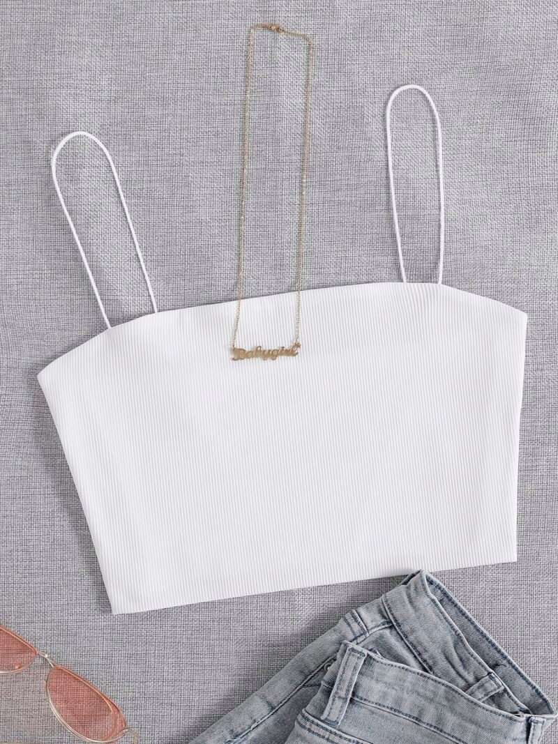 Solid Slim Cami Crop Top