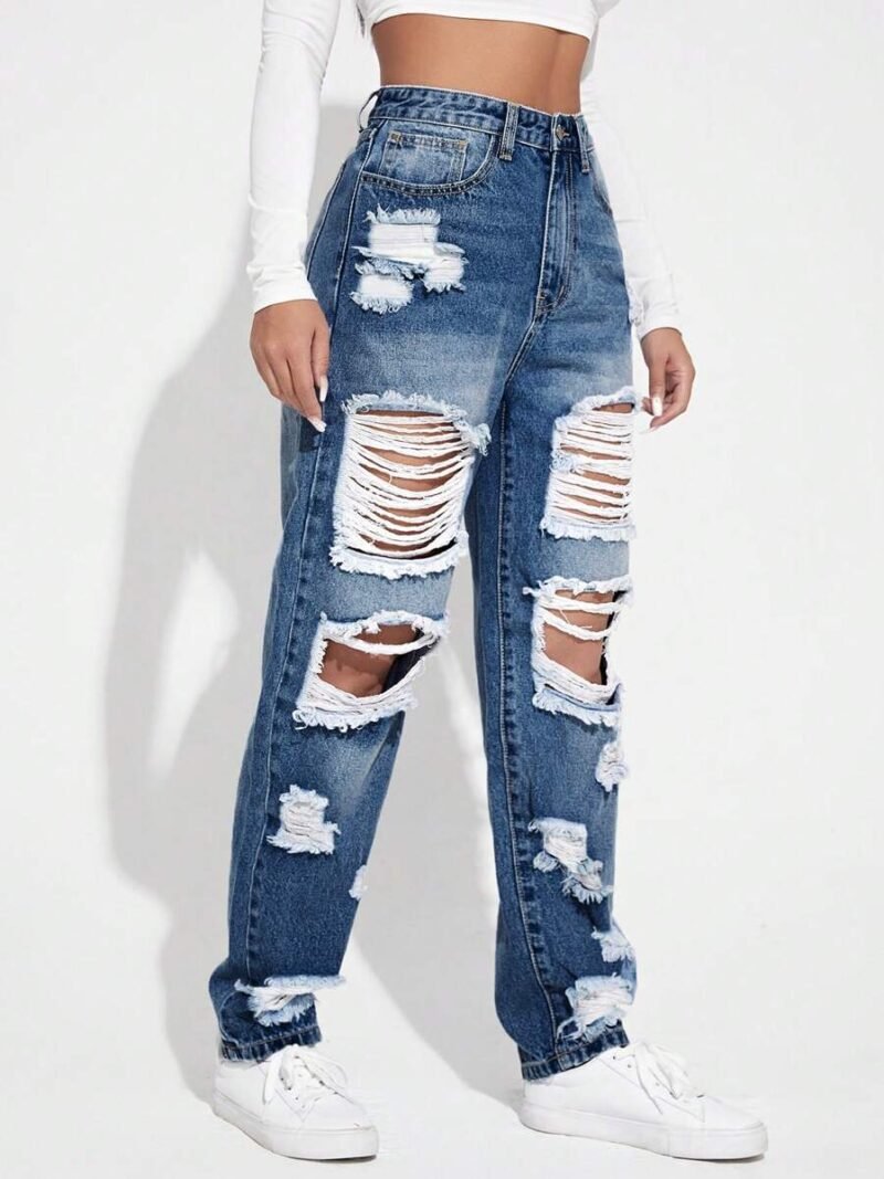 Distressed Denim Jeans