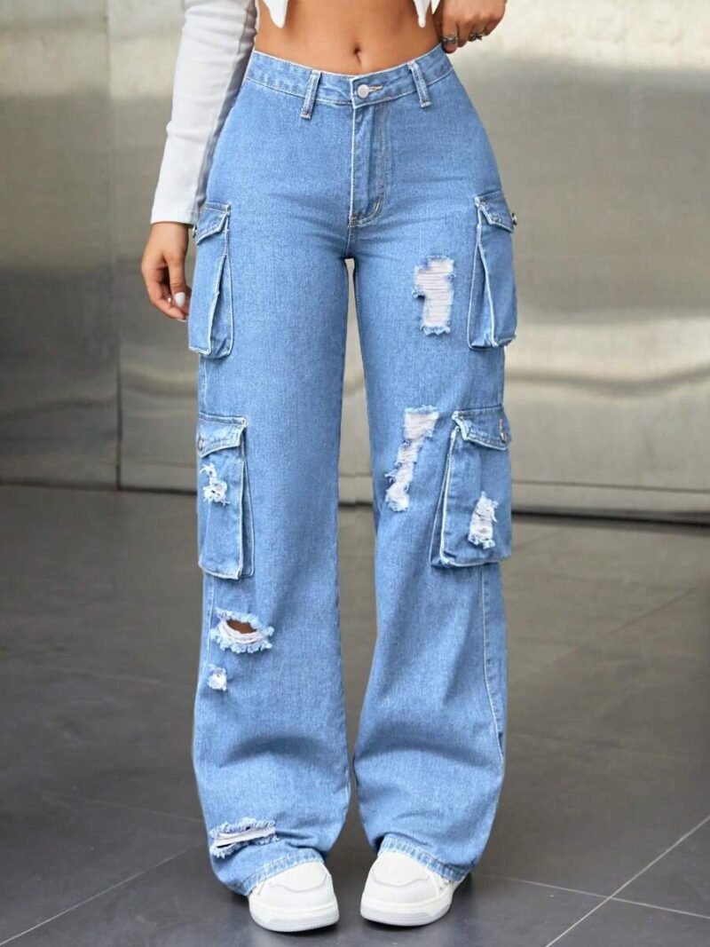 Icon Ripped Cargo Denim Jeans