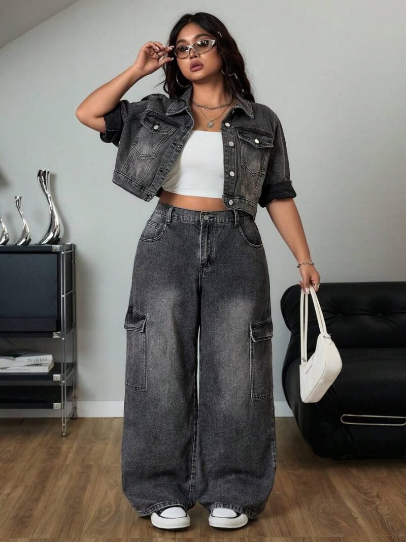 Plus Size Women's Wide Leg Loose Casual Versatile Cargo