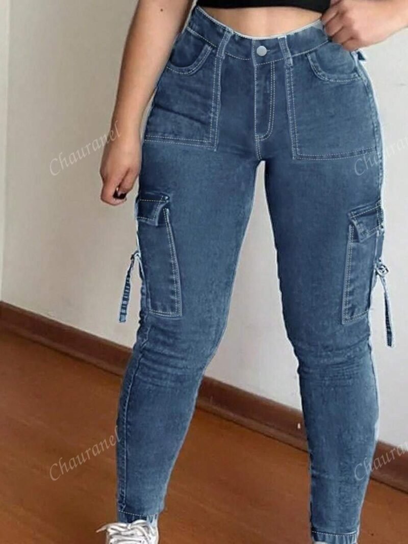 Skinny Cargo Denim Jeans