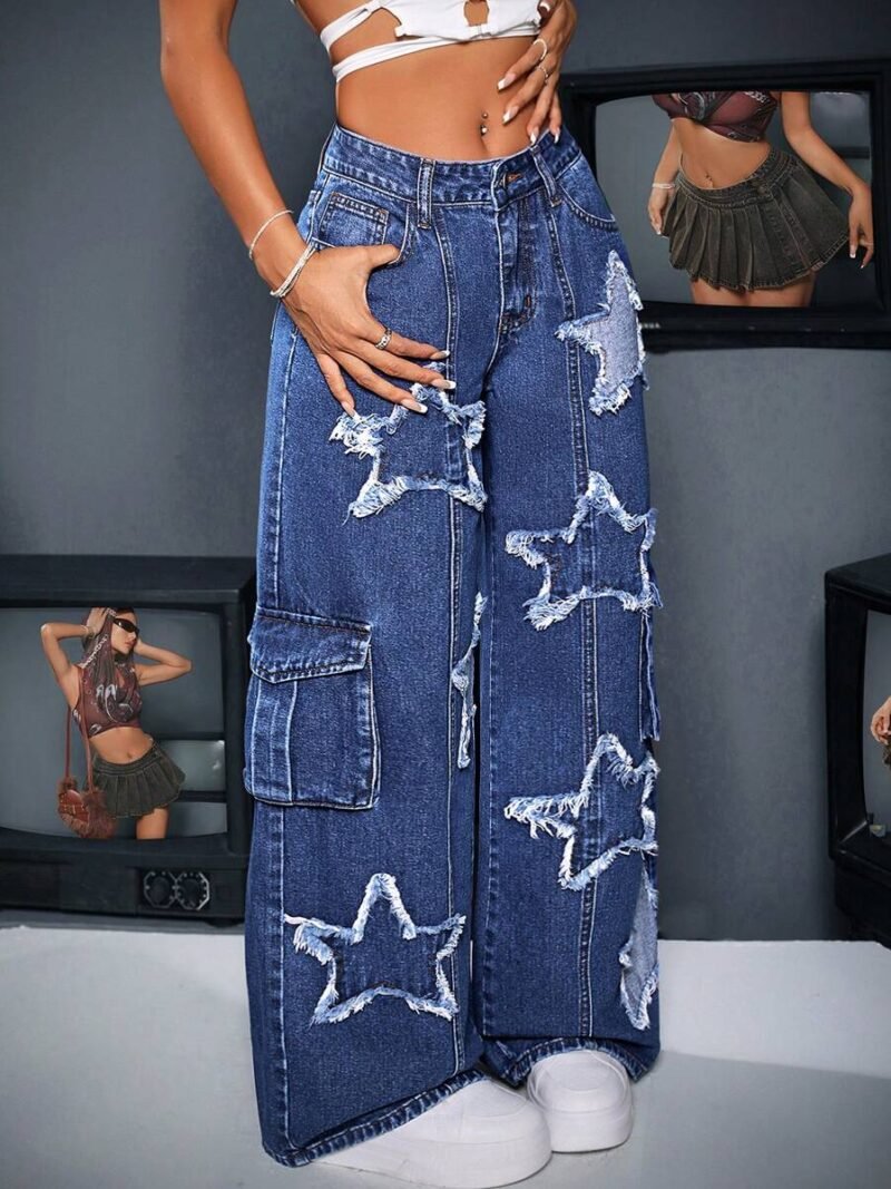 Work Wear Loose Denim Pants