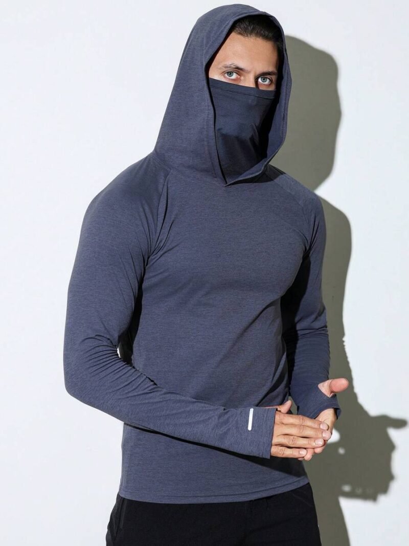 Hooded Finger Sleeve Leisure Sports Sweatshirt