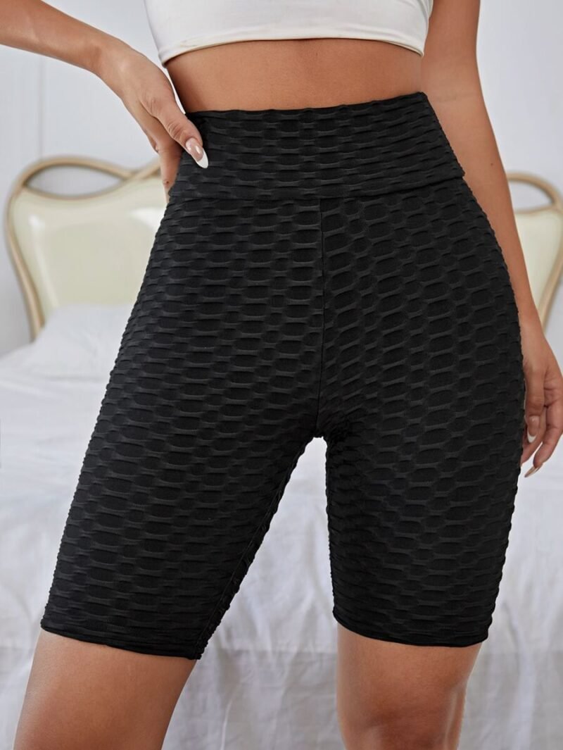 Honeycomb Textured Scrunch Butt Biker Shorts