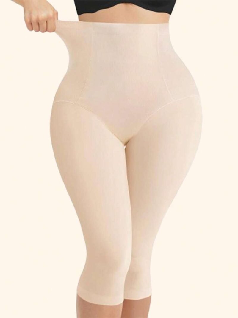 Solid Color High Waist Body Shaping Capri Leggings