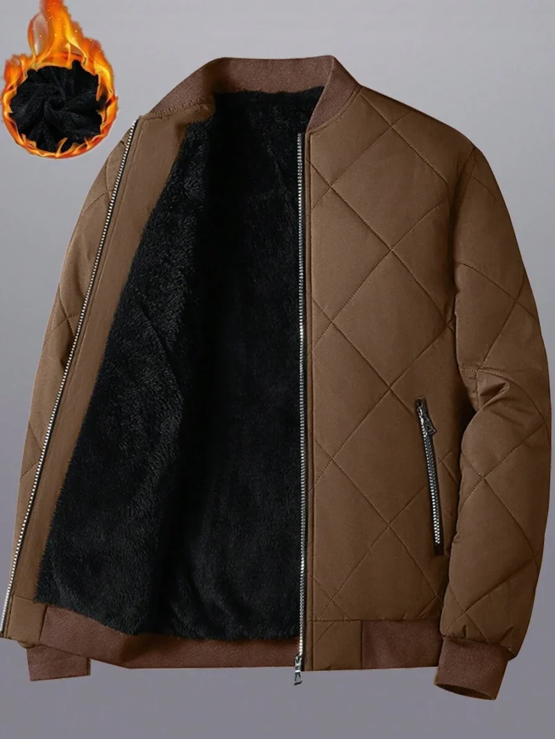 Baseball Collar Zip Up Thermal Quilted