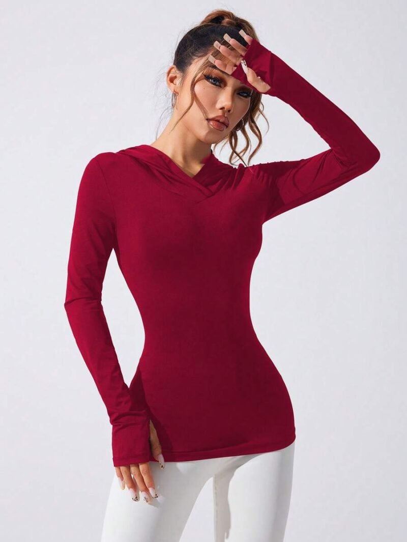 Tight Long Sleeve With Thumb Hole Breathable Casual