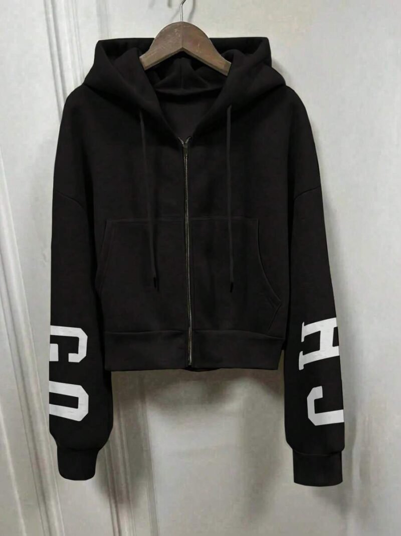 Sweatshirt With Fleece Loose Fit Short Jacket