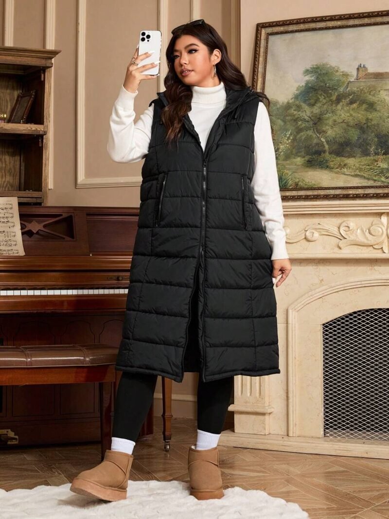 Plus Size Autumn Winter Padded Gilet
