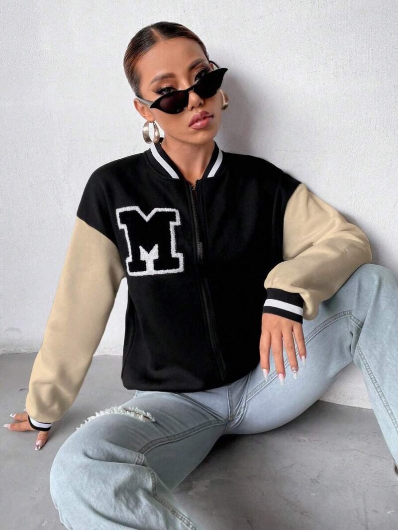 Preppy Style Alphabet Baseball Jacket
