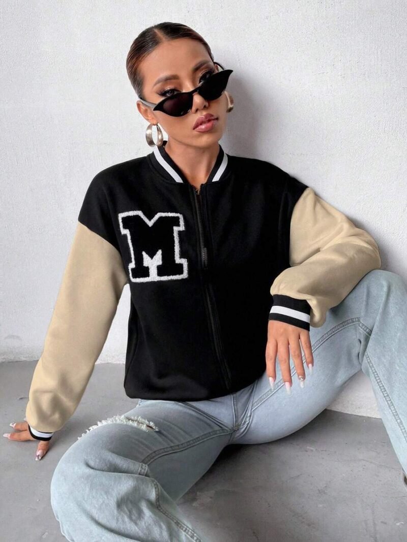 Preppy Style Alphabet Baseball Jacket