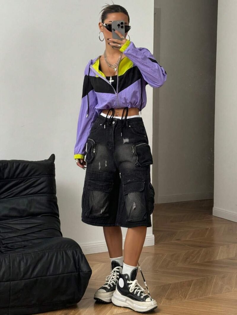 Color Block Windbreaker Style Jacket