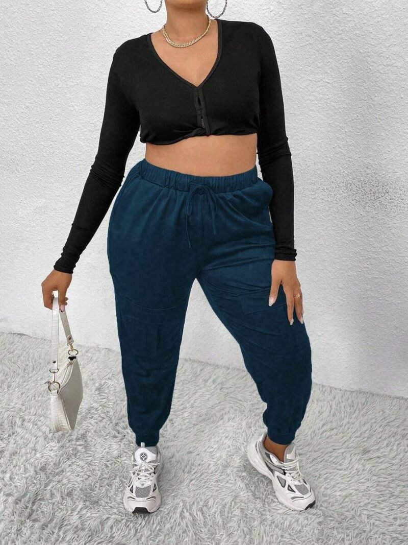 Plus Size High Waisted Pocket Work Pants