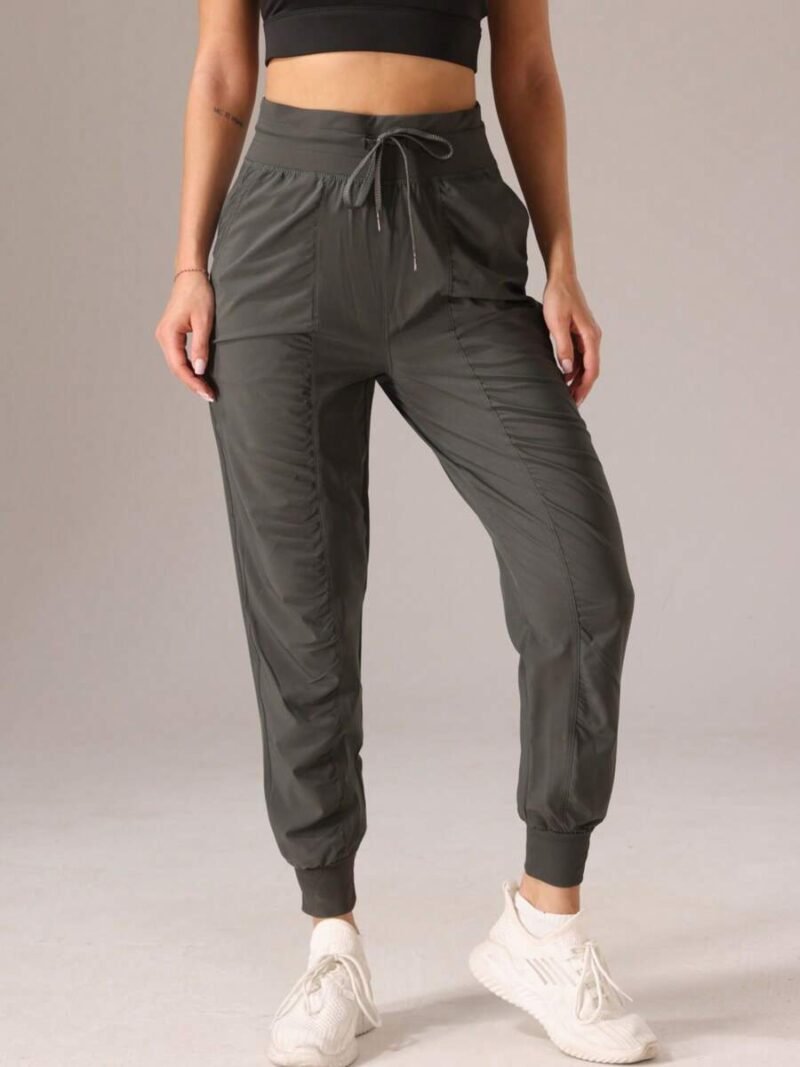 Solid Color Joggers With Elastic Cuff