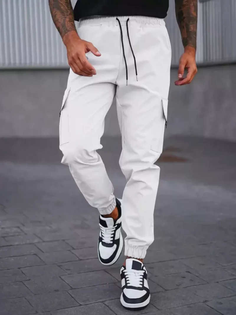 Letter Print Cargo Pockets Jogger Pants