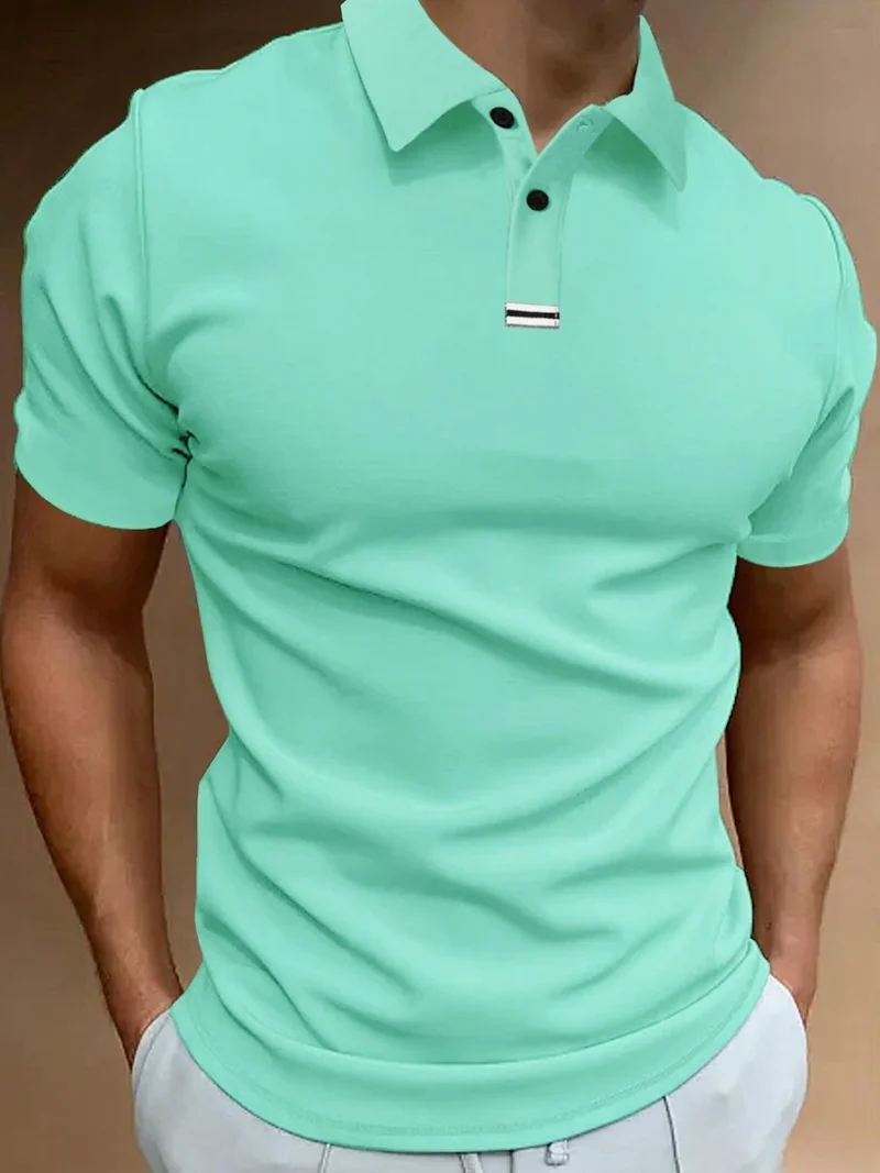 Men Patched Detail Polo Shirt