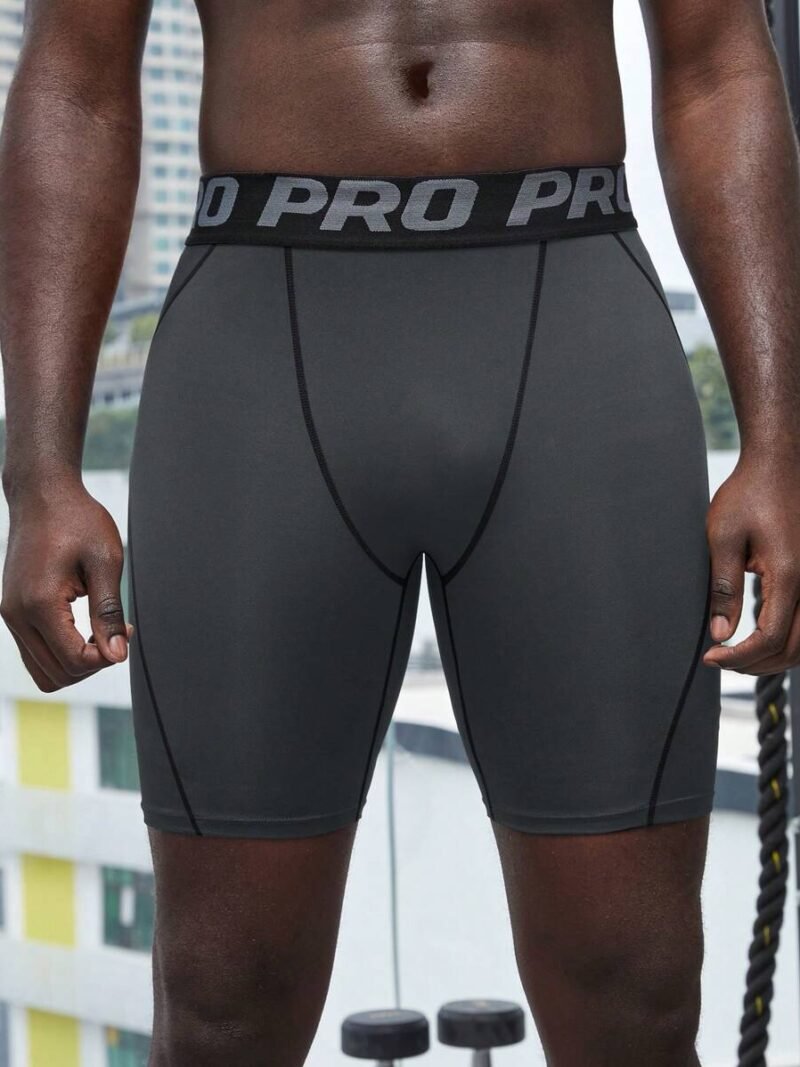 Letter Tape Waist Sports Tights Legging Shorts