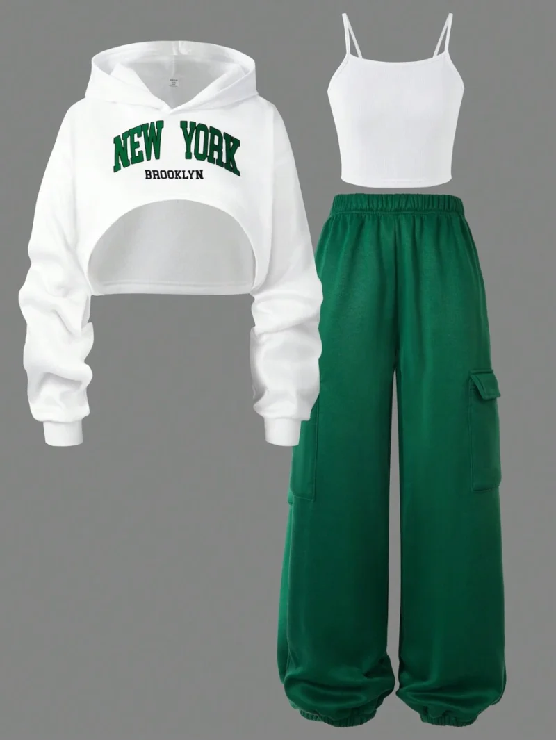 Casual Thickened Set Knit Letter Print