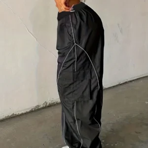 Casual Workout Outdoor Loose Side Stripe Cargo Pants
