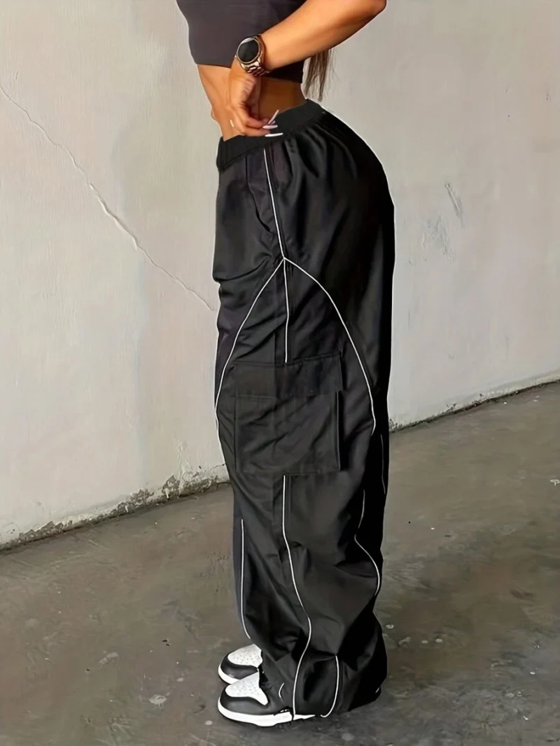 Casual Workout Outdoor Loose Side Stripe Cargo Pants