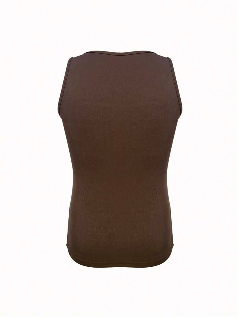 Neck Ribbed Casual Versatile Tank Top