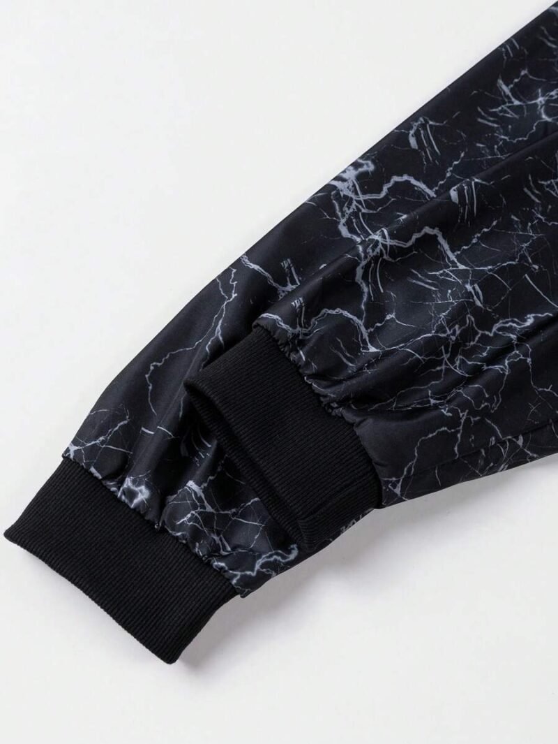 Fashion Zip Front Lightning Print Jacket