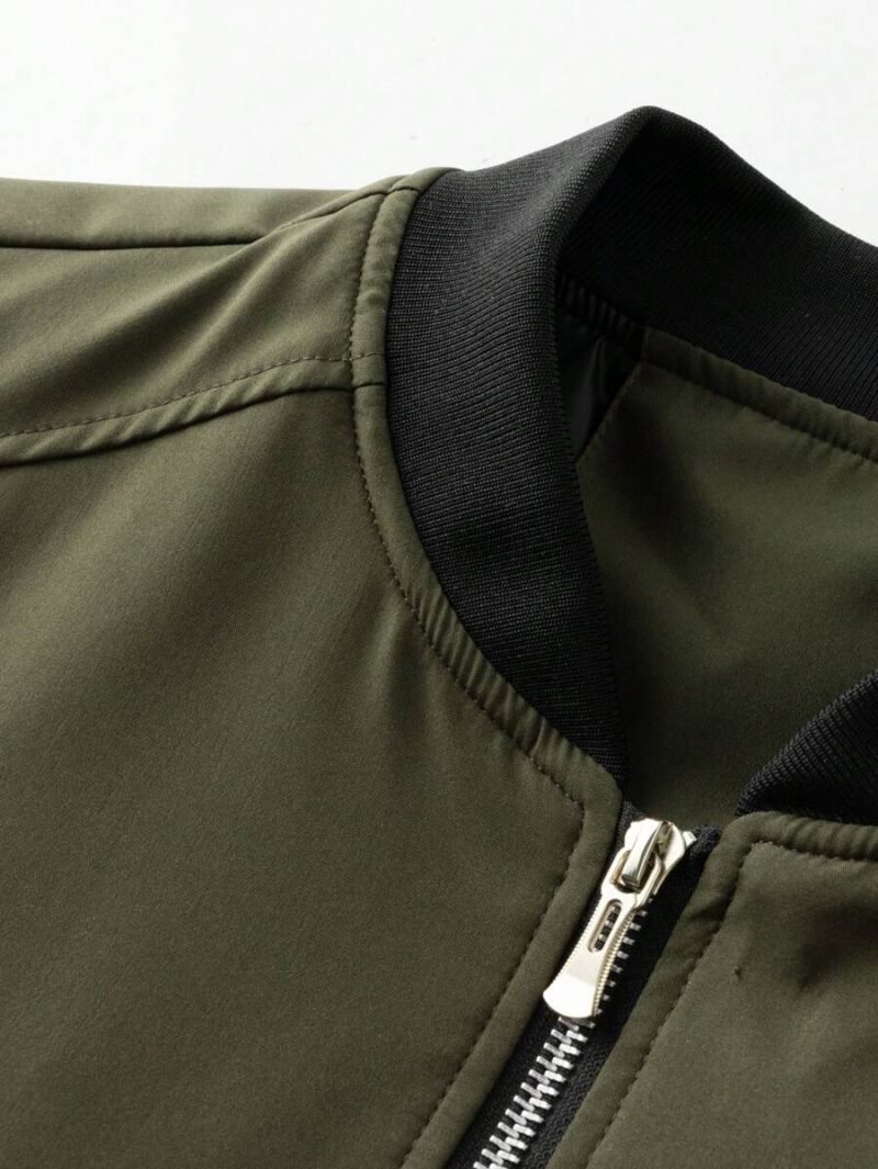 Long Sleeve Zip Up Casual Baseball Jacket