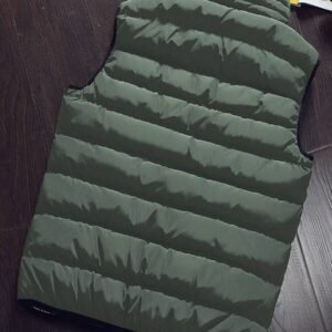 Slant Pocket Zip Up Vest Padded
