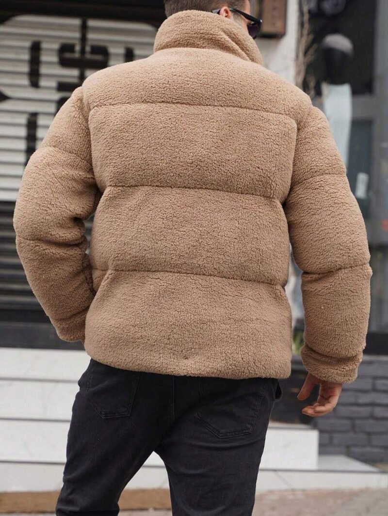 Snap Button Front Teddy Bear Padded Coat