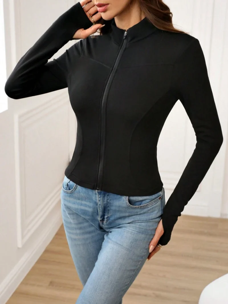 Fleece Fitted Tight Yoga Jacket