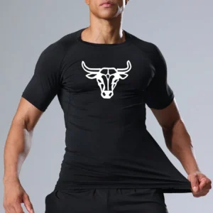 Compression Shirt With Bull Head Print