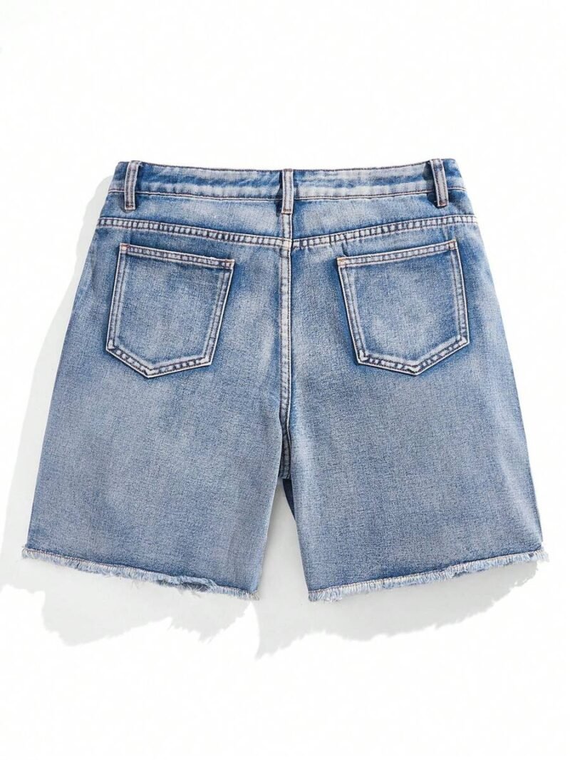 Blue Vintage Wash Denim Shorts