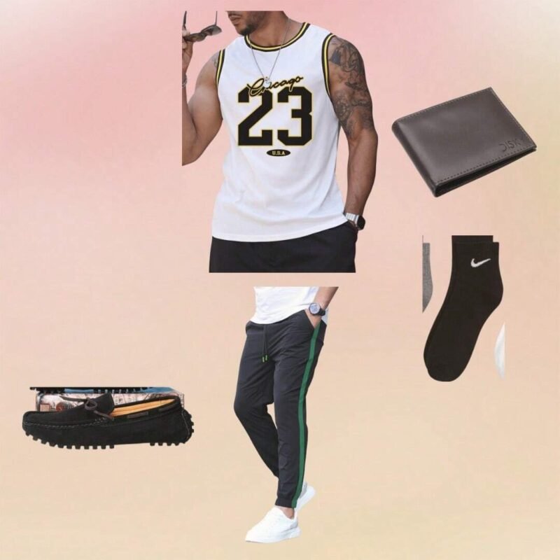 Contrast Side Seam Drawstring Waist Pant
