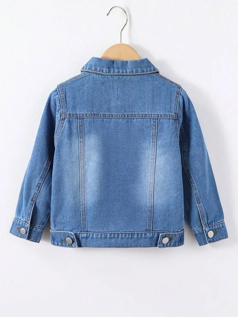 Casual Denim Jacket Solid Color Spring And Autumn