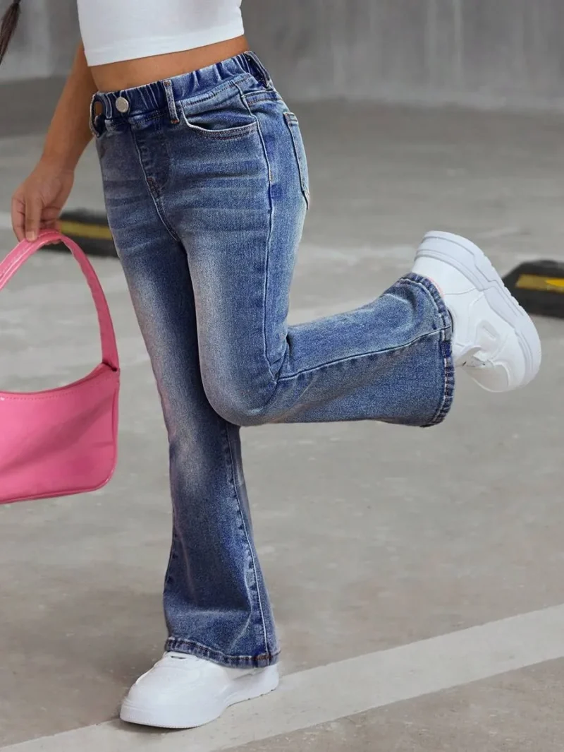 Blue Denim Flare Pants